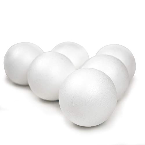 Craft Foam Ball - Smooth Styrofoam Polystyrene Balls for Craft and Project (4" - 12 Balls)