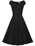 MUXXN Women's 50s Vintage Elegant Boat Neck Bridesmaid Swing Dress