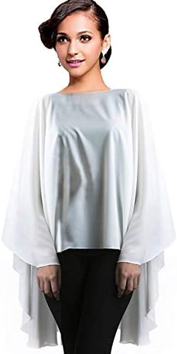 BaoqiyaChiffon Capes Sheer Capelets Long Cape Poncho For Women Plus Size