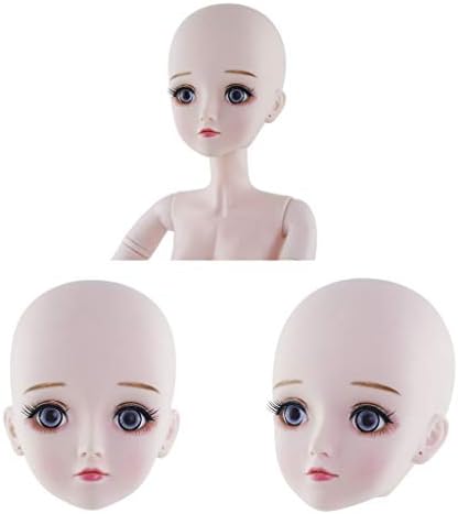 #N/A 3ピース/個1/3ガールメイクヘッドスカルプトに美しいBJD60cmドールキット肌色肌付き