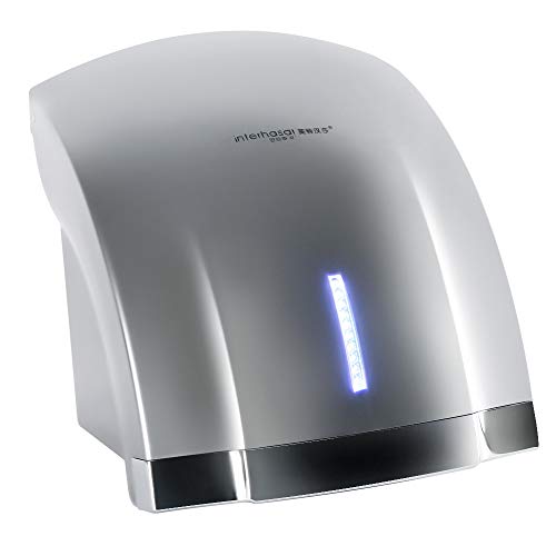 interhasa! Commercial Hand Dryer, 1800W High Speed Automatic Electric Hand Dryer for Bathrooms Commercial (Silver)