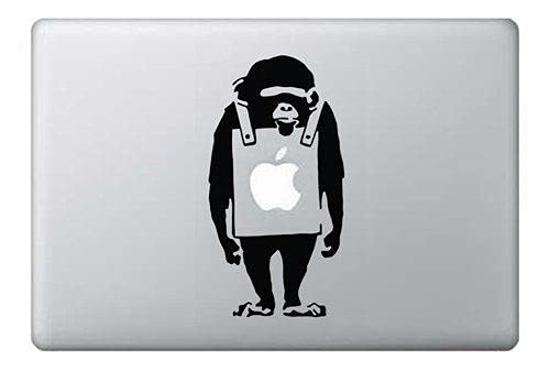 Banksy Monkey MacBook 13, 15, 17 inch Air 11 13 Decal Stickers Sticker Black Art for Apple Laptop