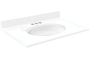 Transolid 1409-7320 37-in x 19-in Cultured Marble Bathroom Vanity Top in White