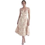 Juakoso Women Y2k Floral A Line Corset Dress Square Neck Bustier Sundress  Cottagecore Slit Floral Maxi Dress, S price in UAE | Amazon UAE | kanbkam