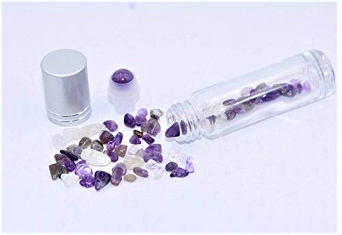 Sage Incense Smudge Sticks 3 Pack & Healing Crystals and Healing Stones Chakra Kit, Spiritual Stones 7 Chakra Diffuser Bracelet (Unisex), Gemstone Oil Roller, Essential Oil Gift Set(Amethyst Quartz)