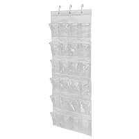 Easyinsmile clear over the door shoe organizer with 24 clear pockets organizer