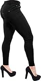 Enimay Women's Colored Jean Look Jeggings Tights Spandex Leggings Yoga Pants Black Large