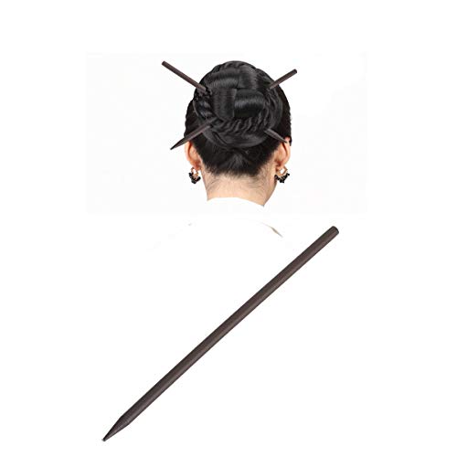 10 Pack Vintage Retro Handmade Ancient Chinese Japanese Black Coffee Wood Chopsticks Pencil Hair Pins Picks Wooden Carved Long Horn Fork Pen Hairpins Sticks Clips for Bun Chignon Hair Accessories Bulk