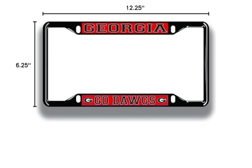 Elite Fan Shop Georgia Bulldogs License Plate Frame Black