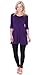 Popana Women's Tunics With Pockets - Loose Fit Round Neck Tunic Top to Wear With Leggings - Made In USA X-Large Eggplant