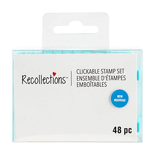 48 Piece Lowercase Clickable Stamp Set by Recollections - Connectable Stamps for Scrapbooking, Cards, Arts & Crafts - 1 Pack