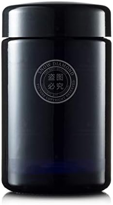100ml 3.4oz Snow Diamond Black Violet Ultraviolet Glass Wide Mouth Screw Top Jar Premium UV Protected Storage and Smell Proof Herb Container (1, 100ml wide)