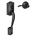 SCHLAGE FE285 CAM 622 Acc RH Camelot Trim Lower Half Front Entry Handleset with Accent Right Hand Lever, Matte Black