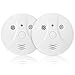 2 Pack Combination Photoelectric Smoke and Carbon Monoxide Alarm Detector for Home Bedroom Travel Portable Battery Operated