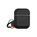 URBAN ARMOR GEAR UAG Compatible with AirPods (1st Gen & 2nd Gen), Full-Body Protective Rugged Water Resistant Soft-Touch Silicone Case with Detachable Carabiner, Black/Orange