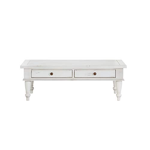 Novo 52" Coffee Table in Alabaster with Easy Access Storage And Turned Legs, by Artum Hill