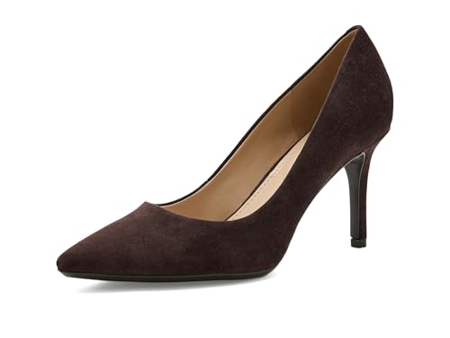 Calvin Klein Womens Gayle Dark Brown Leather 11 Medium