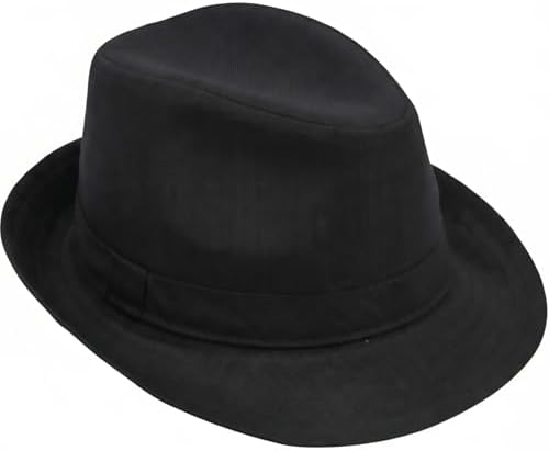 Mens 1920s Felt Fedora Hat 20s Black Gangster Trilby Hats  display picture 1
