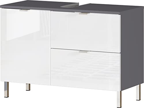 GERMANIA DIE MOEBELMACHER Wash Basin Cabinet, Graphite/White, 80 x 56 x 34 cm