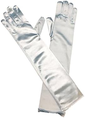 StylexStylex Womens Ladies Long Opera Evening Gloves Satin Charleston Party Fancy Dress Prom Princess UK 12 Designs (Baby Blue)