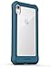 ENCASED iPhone XR Case Clear Back Protective Rugged Bumper Cover with Tempered Glass Screen Protector (Ocean Blue)