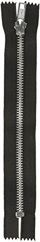 Coats and Clark F24A22-002 Fashion Metal Aluminum Closed Bottom  Zipper , 22",  Black