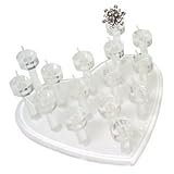 Heart Shape Stacked 15 Peg Ring Display - clear