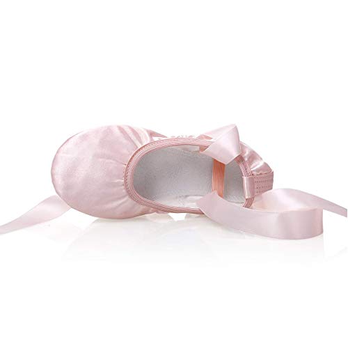 Chimei Ballet Dance Shoes for Goddler Girls Kids Women Pink Red Slipper Satin Flat Physical Shoe