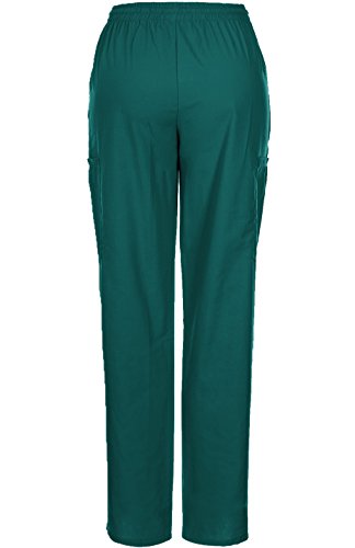 MedPro Women's Medical Scrub Set Mock Wrap and Cargo Hunter Green M (GT-766)