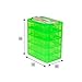 LifeSmart USA Stackable Storage Container Green 50 Adjustable Compartments Compatible with Lego Dimensions LOL Surprise Littlest Pet Shop Arts and Crafts and More (5 Tier)
