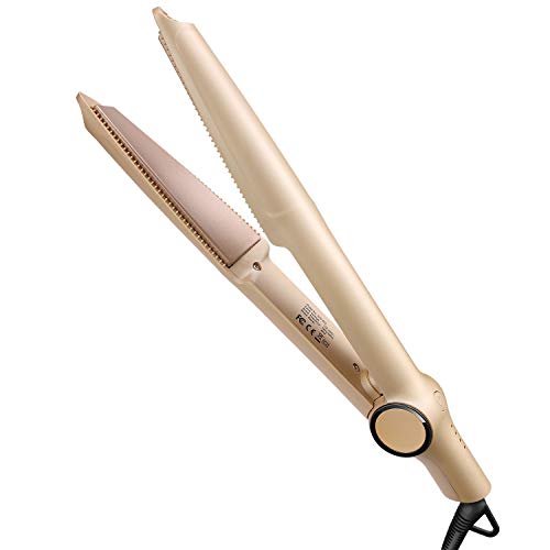 Hair Curling Iron and Straightener 2 in 1 Professional Hair Curler Tourmaline Ceramic Twisted Flat Iron Dual Voltage for Travel
