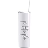 Go Greek Chic Pi Beta Phi Laser Engraved Tumbler with Straw - White