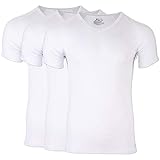 Ejis Men's Undershirts, 3 Pack: Anti Odor V Neck T Shirts, Micro Modal, White