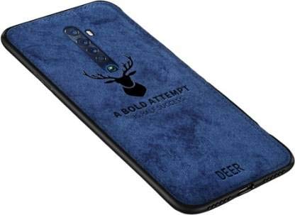 A rtistque Deer Series Shockproof Anti Slip Soft Fabric Back Cover Case for Oppo Reno 2Z / Reno 2F - Blue