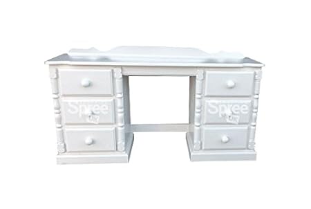 Hand Made Julie Pine White 6 Drawer Dressing Table Assembled