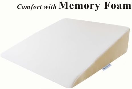 InteVision Foam Wedge Bed Pillow (26 x 25 x 7.5) with High Quality, Removable Cover by InteVision