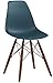 Poly and Bark Vortex Side Chair Walnut Legs, Teal, Set of 4