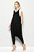 ANNABELLE Women's Comfy Rayon Solid Color Sleeveless Harem Jumpsuits Black Large J8004