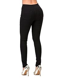 LB Fashion pantalones vaqueros de talle alto para dama elásticos pantalones largos de color flaco más el tamaño negro blanco caqui azul marino azul oliva rojo