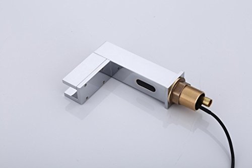 Gangang Led Touch-Free Automatic Bathroom Vessel Sink Sensor Faucet Hot & Cold Mixer Faucet With Color Changing LED,Contemporary Waterfall Automatic Sensor Faucet Hot Cold Water,Lavatory Plumbing Taps - Thumbnail 5