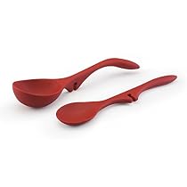 Rachael Ray Tools 2-Piece Lazy Spoon & Lazy Ladle Set, Red