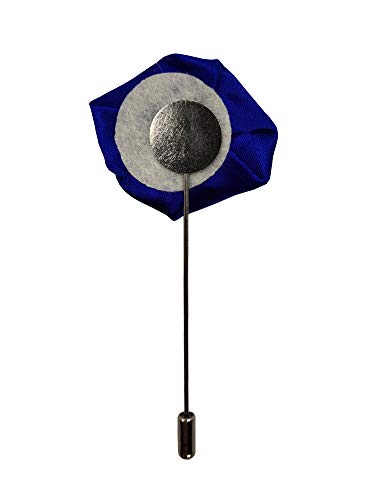 Sanrich Rose Boutonniere Men's Lapel Pins Satin Flower 12 Pack Groom Wedding Boutonniere Suit Brooch Outfit Accessories (royal blue)