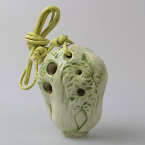 Cabbage 4 Holes Novelty Pendant Ceramic Ocarina. Great Gift, Dexterous, Easy to Carry and Learn. Linn's Arts!