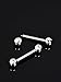 Mudder 4 Pairs Barbell Ring 316L Stainless Steel Cubic Zirconia Tongue Rings Body Piercing, 14 Gauge (Steel Color)