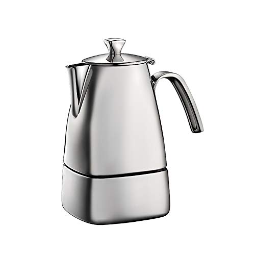 DYB Espressokocher Moka Pot Italian Concentrat Coffee Pot Edelstahl Home Office Make Kaffeegerät (Color : 300ml-1)
