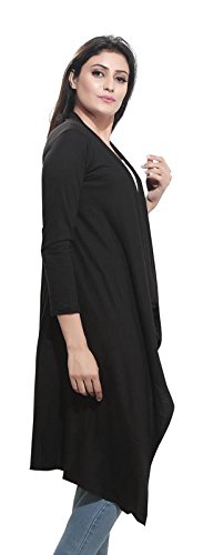 bfly women's viscose long shrug (black)