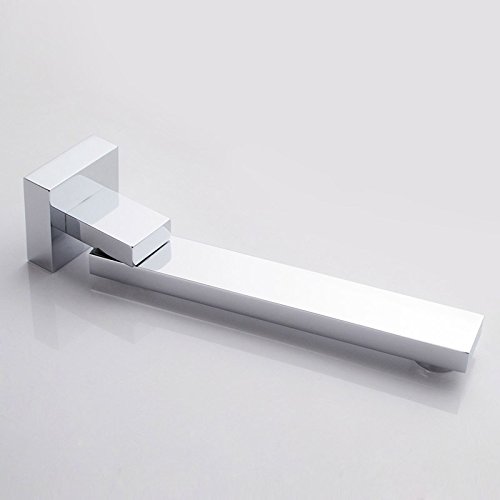 JiaYouJia Wall Mount 180-Degree Swiveling Solid Brass Tub Filler Spout Chrome