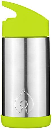 FIREKI Vacuum Insulated Stainless Steel Straw Bottle with Spout and Handle (10 oz, Lime Green)