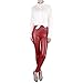 Sexy Faux Leather High Waisted Leggings (L (US 12-14), shiny red)