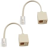 URBEST 2 Pcs RJ45 8P4C Plug to RJ11 6P4C Female M/F Telephone Ethernet Adapter